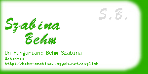 szabina behm business card
